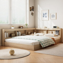 Btm 4Ft6 Double Storage Bed Plenty Of Storage Space Multifunctional White Oak - thumbnail 3