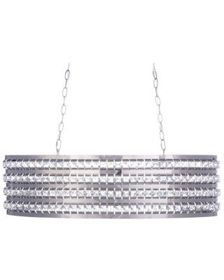 Wyld And Coco Glamourlux 108Cm Silver Crystal Ceiling Pendant, Double Light - image 1