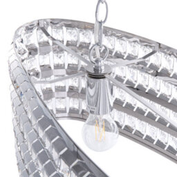 Wyld And Coco Glamourlux 108Cm Silver Crystal Ceiling Pendant, Double Light - thumbnail 5