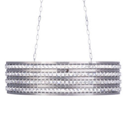 Wyld And Coco Glamourlux 108Cm Silver Crystal Ceiling Pendant, Double Light - thumbnail 4