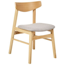 Wyld And Coco Set Of 2 Armless Dining Chairs Light Rubberwood Frame Grey Fabric Seats - thumbnail 3