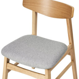 Wyld And Coco Set Of 2 Armless Dining Chairs Light Rubberwood Frame Grey Fabric Seats - thumbnail 7