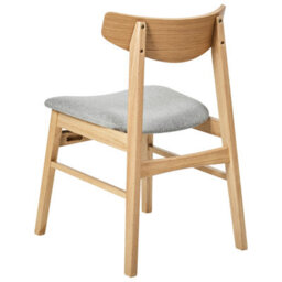 Wyld And Coco Set Of 2 Armless Dining Chairs Light Rubberwood Frame Grey Fabric Seats - thumbnail 6