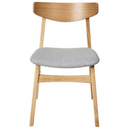 Wyld And Coco Set Of 2 Armless Dining Chairs Light Rubberwood Frame Grey Fabric Seats - thumbnail 5