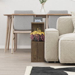 Decortie Homemania Modern Side End Coffee Table Multipurpose Dark Oak Effect Living Room H 60Cm - thumbnail 3