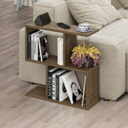 Decortie Homemania 60Cm Multipurpose Side Table For Living Room, Dark Oak Effect Finish