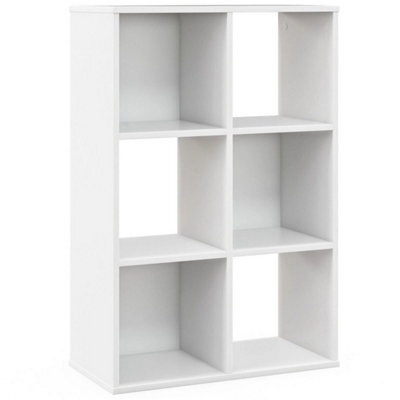 6 Cube Bookshelf 4 Tier Bookcase Floor Display Shelf Open Storage Organizer - image 1