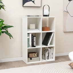 6 Cube Bookshelf 4 Tier Bookcase Floor Display Shelf Open Storage Organizer - thumbnail 4