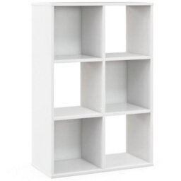 6 Cube Bookshelf 4 Tier Bookcase Floor Display Shelf Open Storage Organizer - thumbnail 1