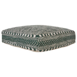 Beliani Floor Cushion Pouffe 60 X 60 X 12 Cm Green White Geometric Cotton - thumbnail 4