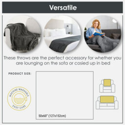 Emma Barclay Darcy Tassel Blanket/throw For Sofa Chair Bed Charcoal 130X150Cm - thumbnail 7