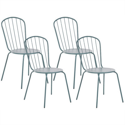 Beliani Set Of 4 Garden Chairs Calvi Metal Light Blue - image 1