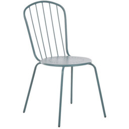 Beliani Set Of 4 Garden Chairs Calvi Metal Light Blue - thumbnail 5