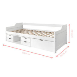 Nöa & Nani Noa & Nani Day Bed With Pull Out Drawers And Shelves In Classic White Eva - thumbnail 5