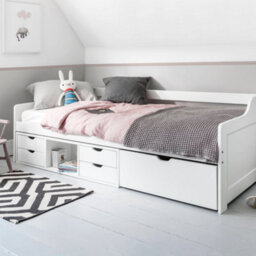 Nöa & Nani Noa & Nani Day Bed With Pull Out Drawers And Shelves In Classic White Eva - thumbnail 1