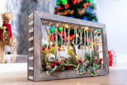 Shatchi B/o Led Wooden Reindeer Scene - Rectangle Shape - W45Xd8.5Xh29Cm - thumbnail 5