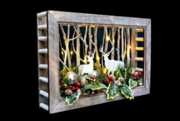 Shatchi B/o Led Wooden Reindeer Scene - Rectangle Shape - W45Xd8.5Xh29Cm - thumbnail 4