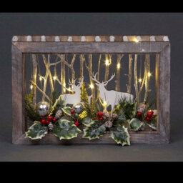 Shatchi B/o Led Wooden Reindeer Scene - Rectangle Shape - W45Xd8.5Xh29Cm - thumbnail 1