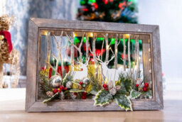 Shatchi B/o Led Wooden Reindeer Scene - Rectangle Shape - W45Xd8.5Xh29Cm - thumbnail 6
