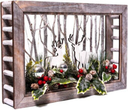 Shatchi B/o Led Wooden Reindeer Scene - Rectangle Shape - W45Xd8.5Xh29Cm - thumbnail 3