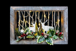 Shatchi B/o Led Wooden Reindeer Scene - Rectangle Shape - W45Xd8.5Xh29Cm - thumbnail 2