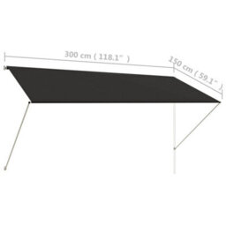 Berkfield Retractable Awning 300X150 Cm Anthracite - thumbnail 8
