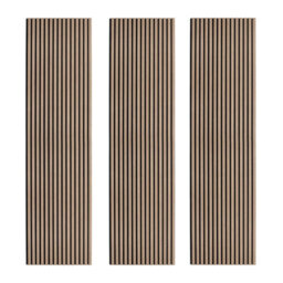 MonsterShop Acoustic Slat Wall Panels X 3 - Light Walnut