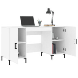 Berkfield Desk White 140X50X75 Cm Engineered Wood - thumbnail 4