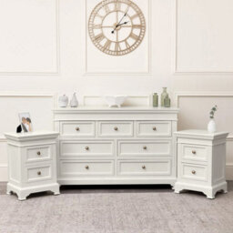 Melody Maison Large 7 Drawer Chest Of Drawers & Pair Of Bedside Tables - Daventry Ivory Range - thumbnail 2