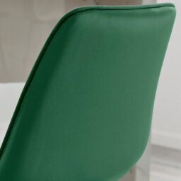 Furniturebox Uk 2X Counter Stools - Pesaro Green Velvet Upholstered Dining Chair Black Metal Legs - Dining Kitchen Furniture - thumbnail 4