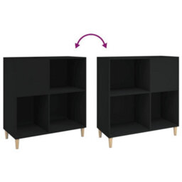 Vidaxl Record Cabinet Black 84.5X38X89 Cm Engineered Wood - thumbnail 7