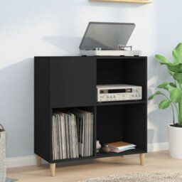 Vidaxl Record Cabinet Black 84.5X38X89 Cm Engineered Wood - thumbnail 2