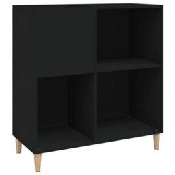 Vidaxl Record Cabinet Black 84.5X38X89 Cm Engineered Wood