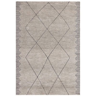 Grey Geometric Modern Easy To Clean Abstract Rug For Living Room Dining Room & Bedroom-200Cm X 290Cm