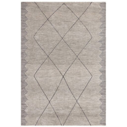 Grey Geometric Modern Easy To Clean Abstract Rug For Living Room Dining Room & Bedroom-200Cm X 290Cm - thumbnail 1