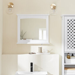 Sobuy Bzr212-W, Bathroom Mirror Cabinet Wall Mounted Bathroom Cabinet With Shelf,white,w60Xd6Xh53.5 - thumbnail 2