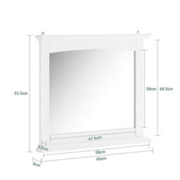 Sobuy Bzr212-W, Bathroom Mirror Cabinet Wall Mounted Bathroom Cabinet With Shelf,white,w60Xd6Xh53.5 - thumbnail 3