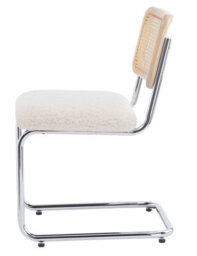 Nordlys Set Of 2 Metal Dining Chairs With Cane Backs And White Bouclé Seats Modern Design Style Dining Room - thumbnail 9