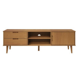 Berkfield Tv Cabinet Molde Brown 158X40X49 Cm Solid Wood Pine - thumbnail 4