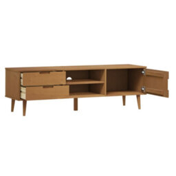 Berkfield Tv Cabinet Molde Brown 158X40X49 Cm Solid Wood Pine - thumbnail 5