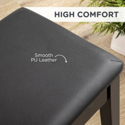 Wyld Haus Ziyo Black Faux Leather Piano Bench With Padded Seat And Storage - Compact Stool For Bedroom Hallway Living Room - thumbnail 6