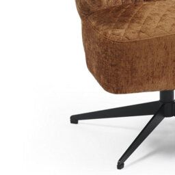 Swivel Accent Chair In Burnt Orange Light Brown Textured Chenille Fabric - thumbnail 7