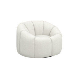 Wyld Haus Juniper Retro Ivory Boucle Swivel Armchair - thumbnail 3