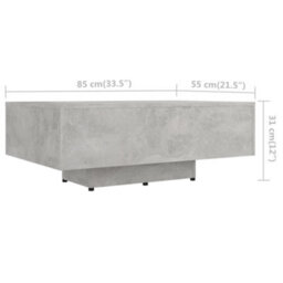 Vidaxl Coffee Table Concrete Grey 85X55X31 Cm Engineered Wood - thumbnail 6