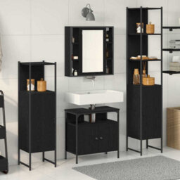 Walplus Bathroom Cabinet Set Other 4 Pcs Black Oak 33 X 33 X 185.5 Cm - thumbnail 1