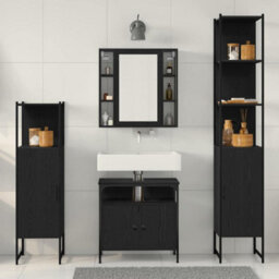 Walplus Bathroom Cabinet Set Other 4 Pcs Black Oak 33 X 33 X 185.5 Cm - thumbnail 4