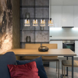Luminosa Lighting Luminosa Hendry Bar Pendant Ceiling Light Matt Black Smoke Glass Shade 4X E27 - thumbnail 5