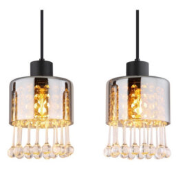 Luminosa Lighting Luminosa Hendry Bar Pendant Ceiling Light Matt Black Smoke Glass Shade 4X E27 - thumbnail 4