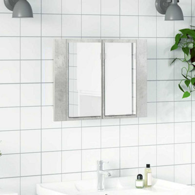 Walplus Led Bathroom Mirror Cabinet Concrete Grey 60X12X45 Cm Acrylic - image 1