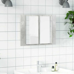 Walplus Led Bathroom Mirror Cabinet Concrete Grey 60X12X45 Cm Acrylic
